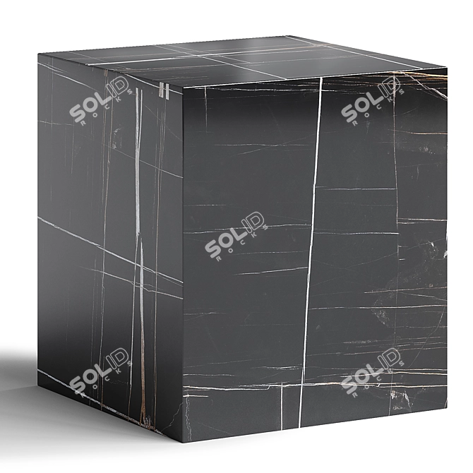 Modern Marble Black Side Table 3D model image 2