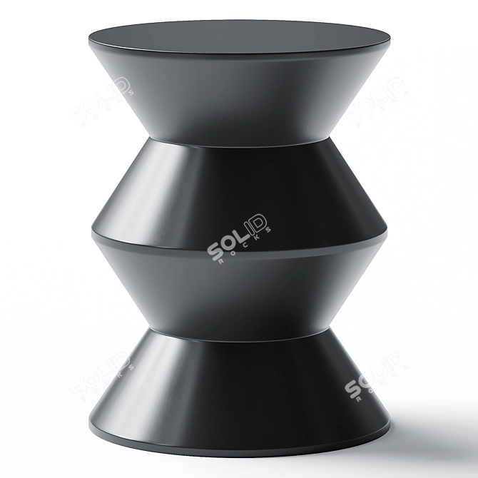 Elegant Black TURN Table 3D model image 1