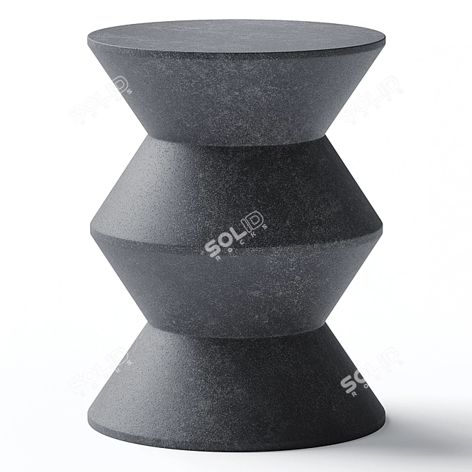 Elegant Black TURN Table 3D model image 3
