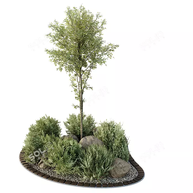 Outdoor HQ Tree Bush Garden Box VOL40 3D model image 2