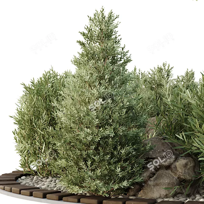 Outdoor HQ Tree Bush Garden Box VOL40 3D model image 3