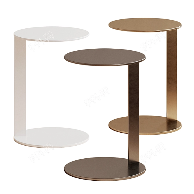 Modern Metal Note Side Table 3D model image 1