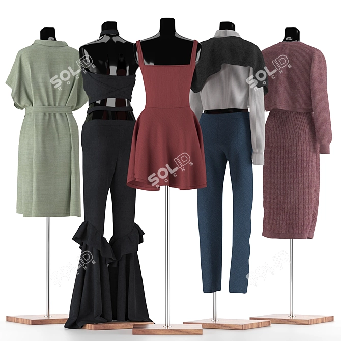 Modern Mannequin Set Vol 010 3D model image 2