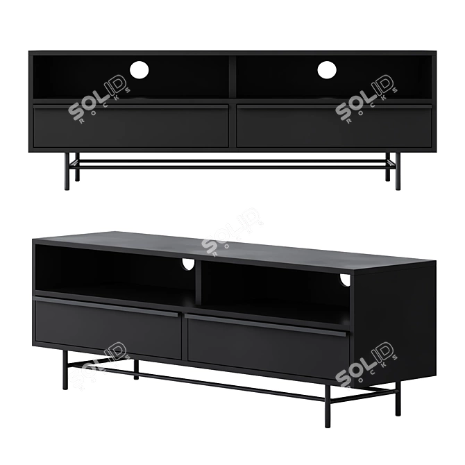 Elegant Metal TV Cabinet Solution 3D model image 1