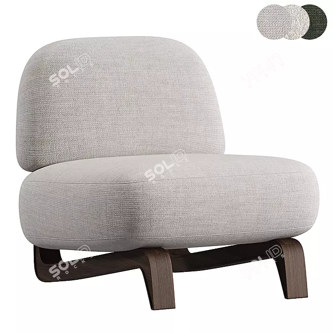 Elegant VAO Easy Chair Design 3D model image 1