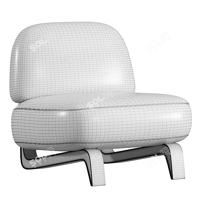 Elegant VAO Easy Chair Design 3D model image 4