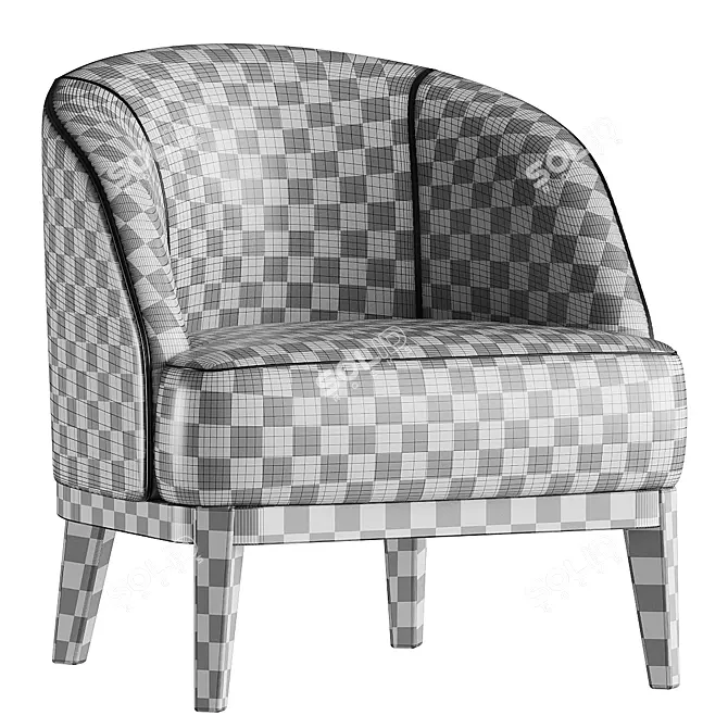 Elegant Venice Armchair for Interiors 3D model image 4