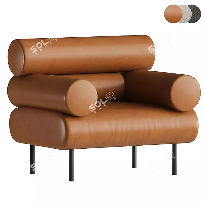 Modern Leather Armchair Cabin Model 3D model image 1