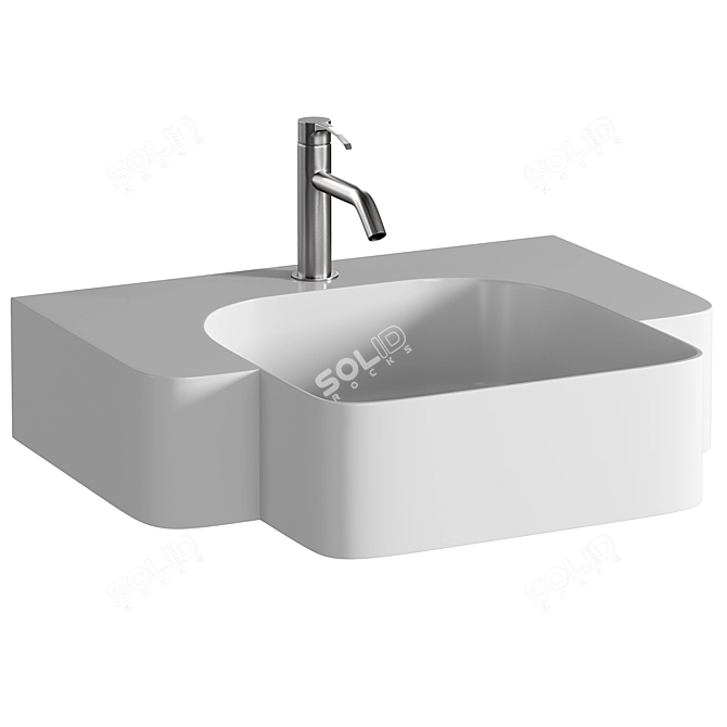 Modern Stone Wall Hung Sink 3D model image 1