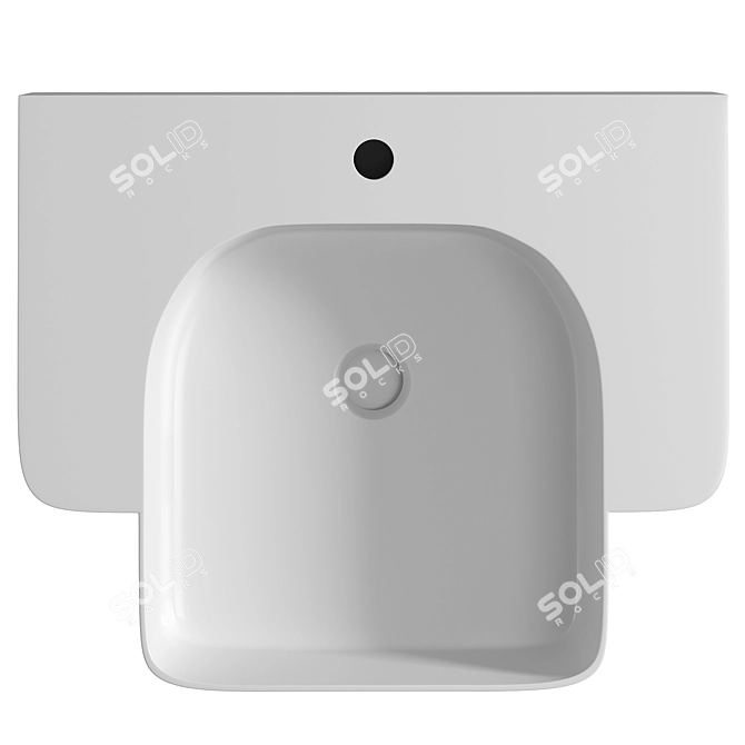 Modern Stone Wall Hung Sink 3D model image 2