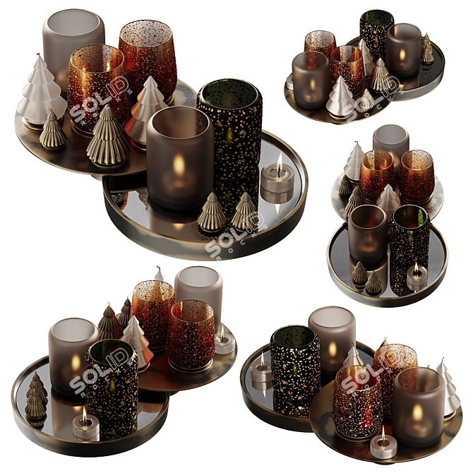 Elegant Christmas Decor 3D Model 3D model image 1