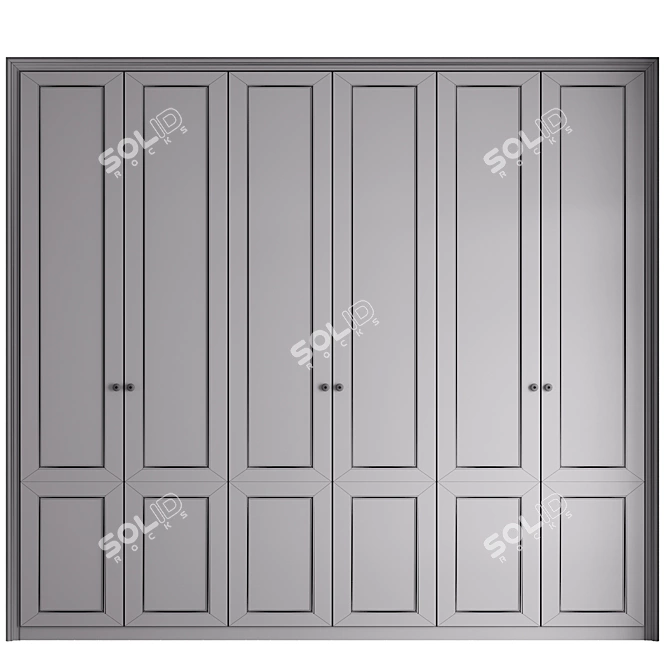 Modern Wardrobe Design 3D Model 3D model image 4