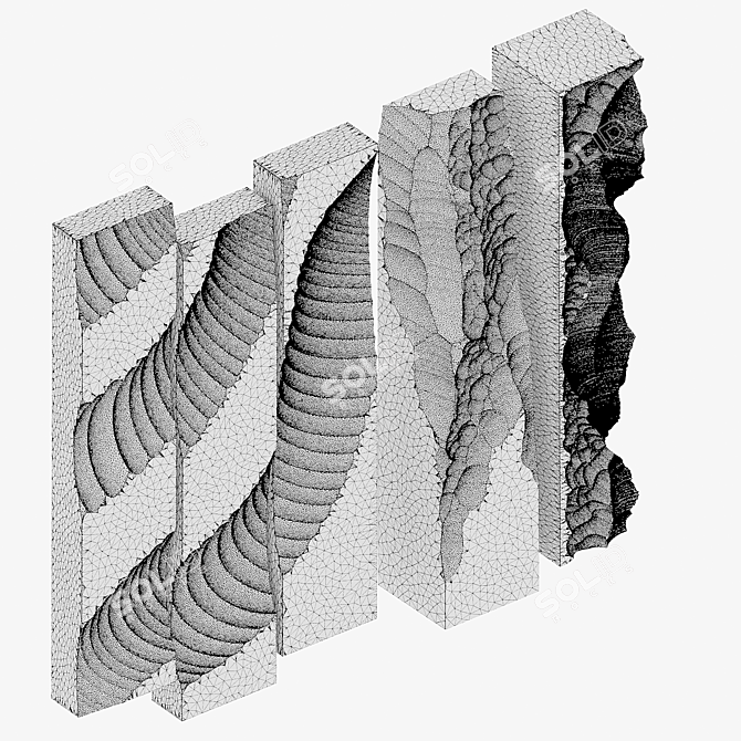 Gypsum Variety Elements Set 3D model image 3