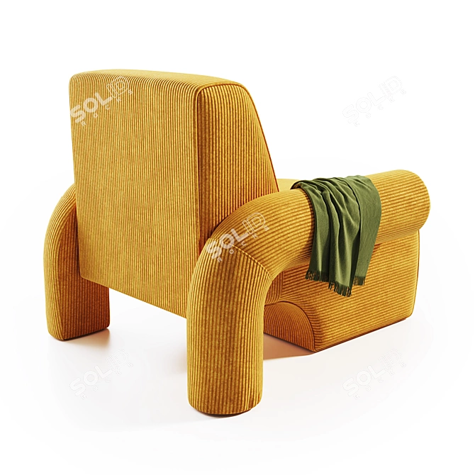 Elegant Lounge Set with Ottoman 3D model image 3