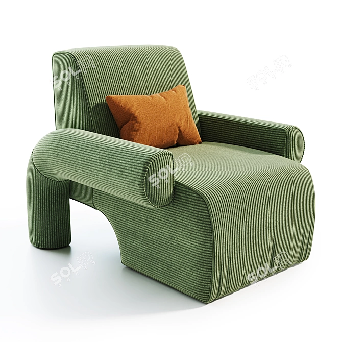 Elegant Lounge Set with Ottoman 3D model image 7