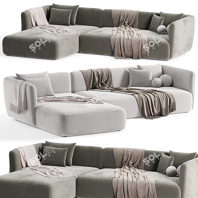 Sleek Design, Cozy Comfort Sofa 3D model image 1