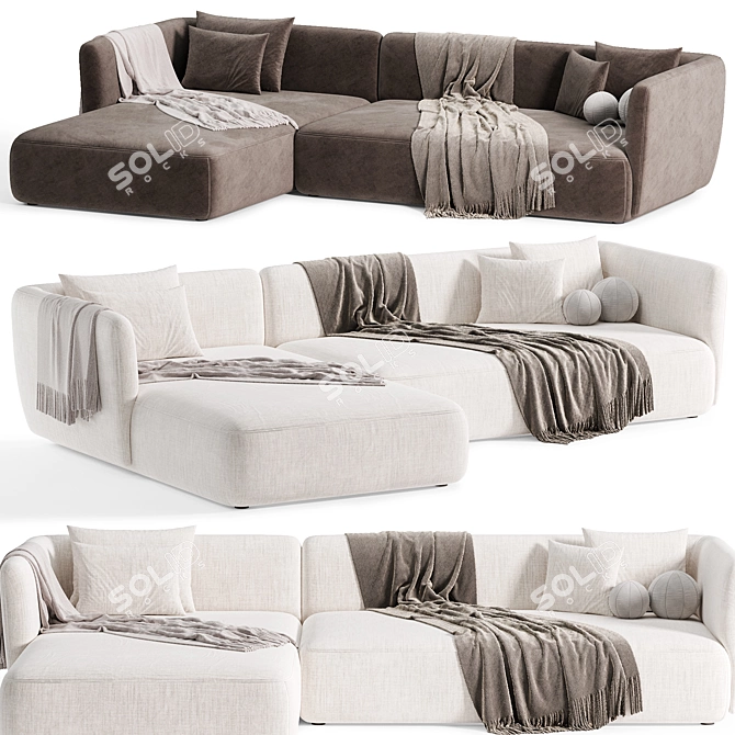 Sleek Design, Cozy Comfort Sofa 3D model image 2