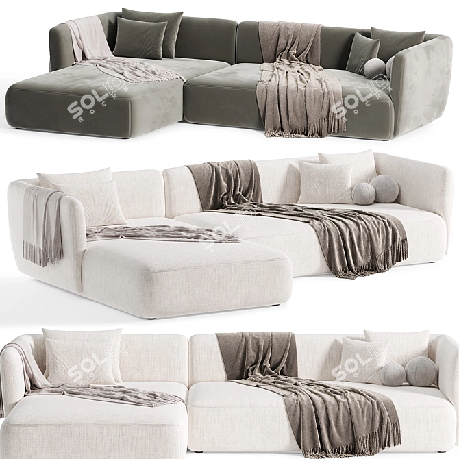 Sleek Design, Cozy Comfort Sofa 3D model image 3