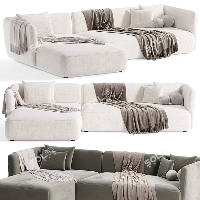 Sleek Design, Cozy Comfort Sofa 3D model image 5