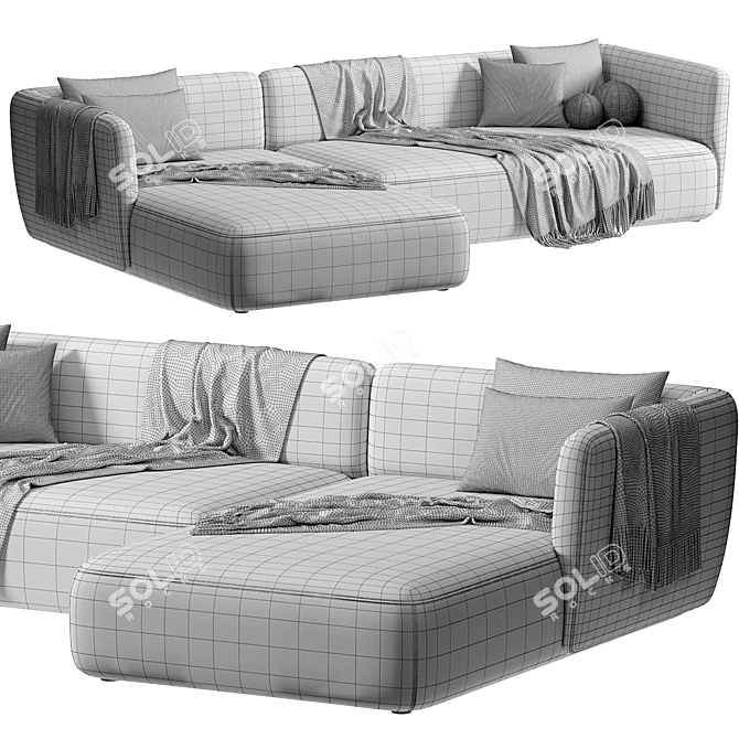 Sleek Design, Cozy Comfort Sofa 3D model image 6