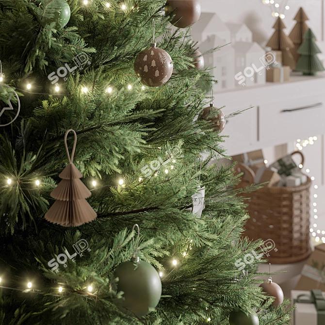 Festive Christmas Decor Set 01 3D model image 3