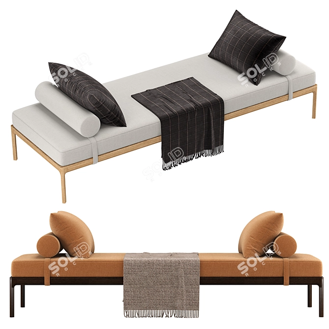 Elegant RH Padua Daybed 3D model image 1