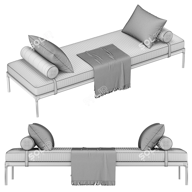 Elegant RH Padua Daybed 3D model image 6