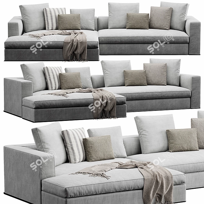 Modern Powell Sofa Furniture 3D model image 1