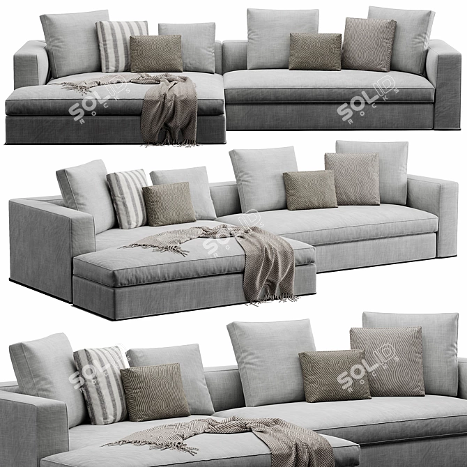 Modern Powell Sofa Furniture 3D model image 2