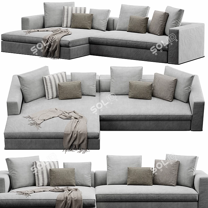 Modern Powell Sofa Furniture 3D model image 3