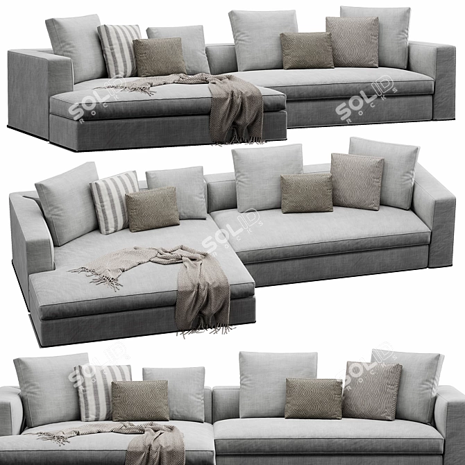 Modern Powell Sofa Furniture 3D model image 4