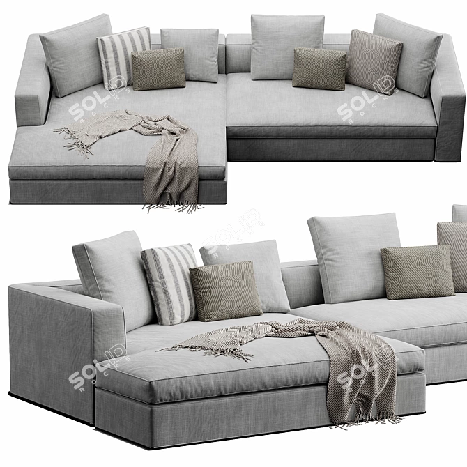 Modern Powell Sofa Furniture 3D model image 6