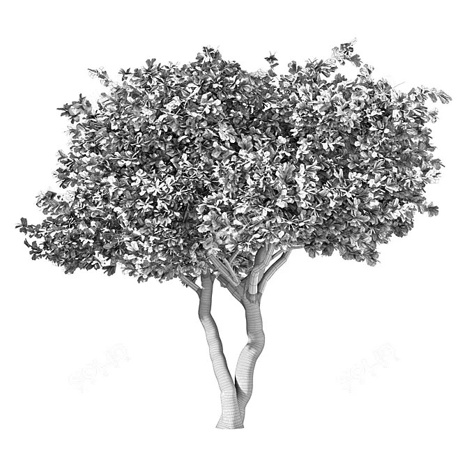 Modern Rustic Tree Sculpture 3D model image 3