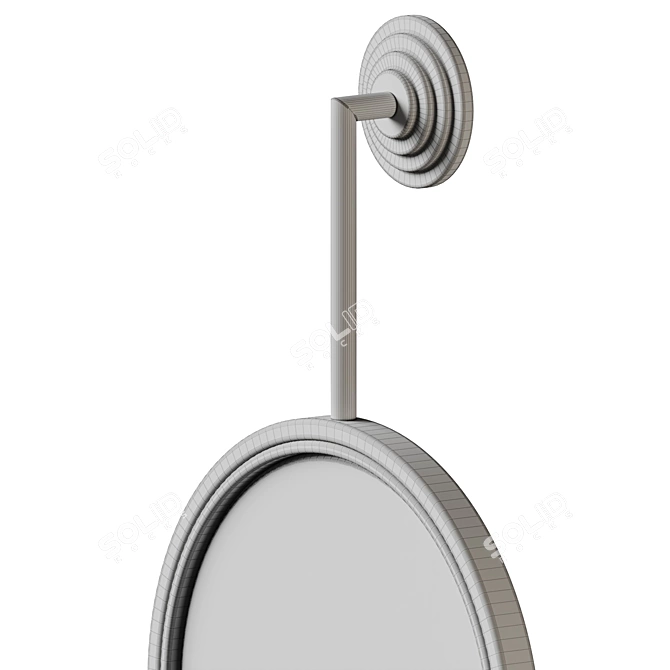 Gold Double Circle Wall Mirror 3D model image 6