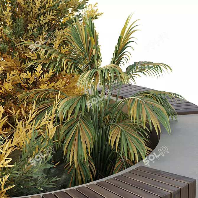 Urban Plant Bench Set 3D 3D model image 4