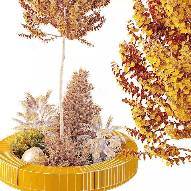 Urban Plant Bench Set 3D 3D model image 5