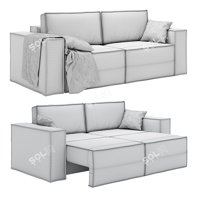 Convertible Sofa Kub: Space-Saving Design 3D model image 4