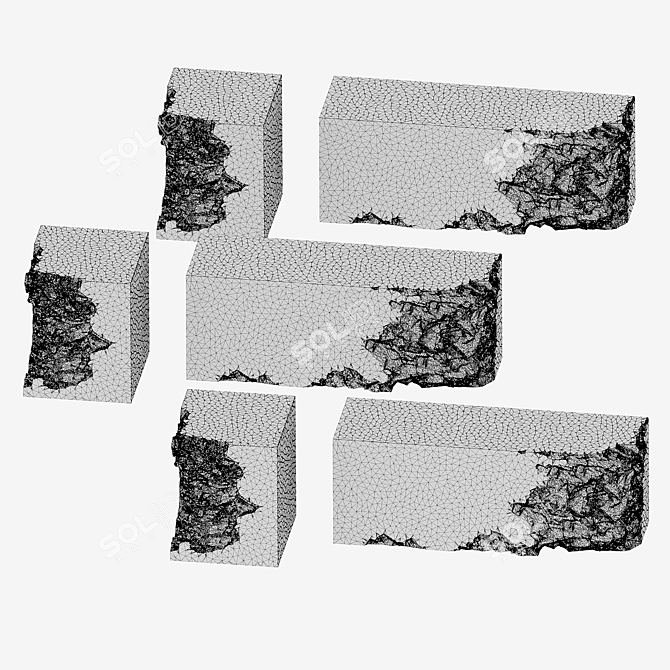 Custom Gypsum Stone Elements Set 3D model image 3