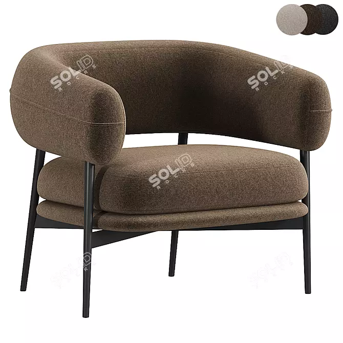 Modern Leather Lounge Chair Zanotta 3D model image 1