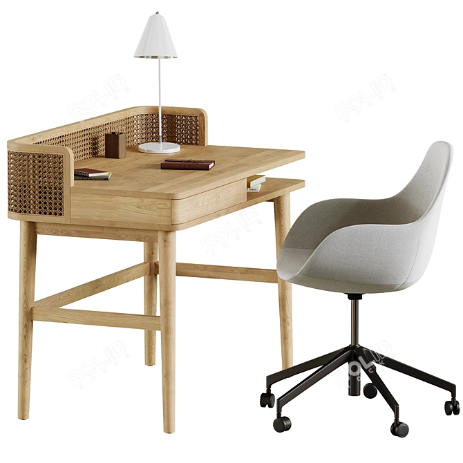 Elegant Work Space Set 3D model image 2
