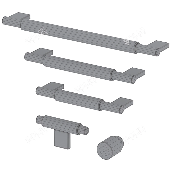 Meraki JAROD Solid Brass Handles 3D model image 5