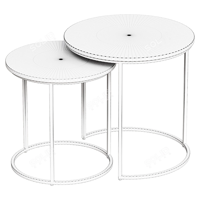 Set of Two Grey Coffee Tables 3D model image 2