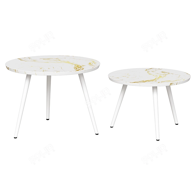 Round White Watsonia Coffee Tables 3D model image 1