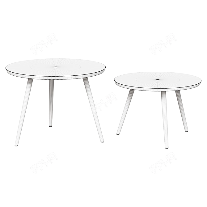 Round White Watsonia Coffee Tables 3D model image 2