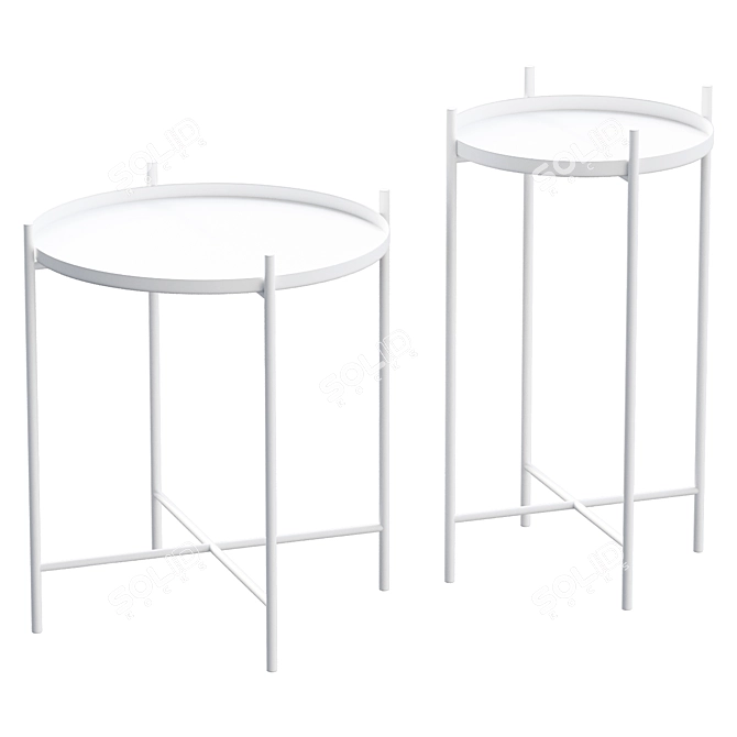 MuAR Round Metal Coffee Tables - Set of 2 3D model image 1