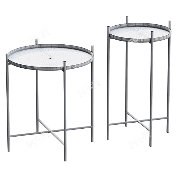 MuAR Round Metal Coffee Tables - Set of 2 3D model image 2