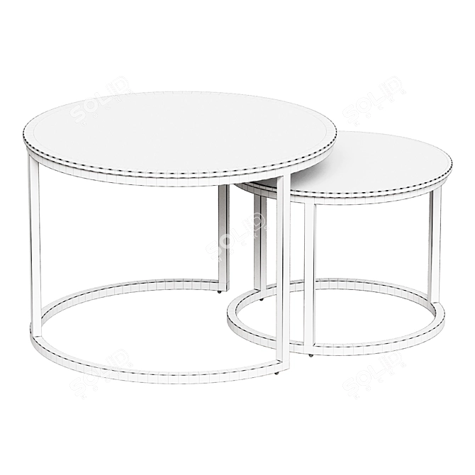  Plumeria Round Gold Coffee Table 3D model image 2