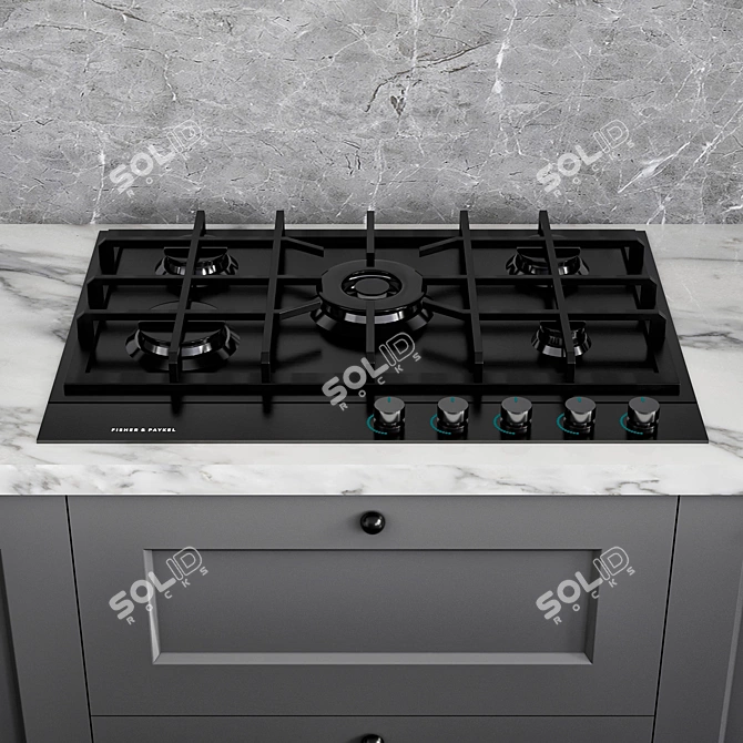  Neoclassic Kitchen Set with Objects 3D model image 3