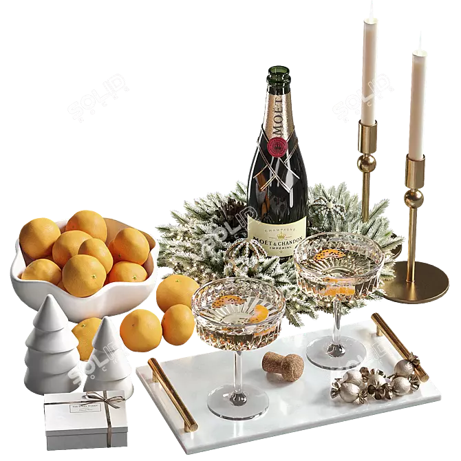 Festive Decor Set Smooth Finish 3D model image 1