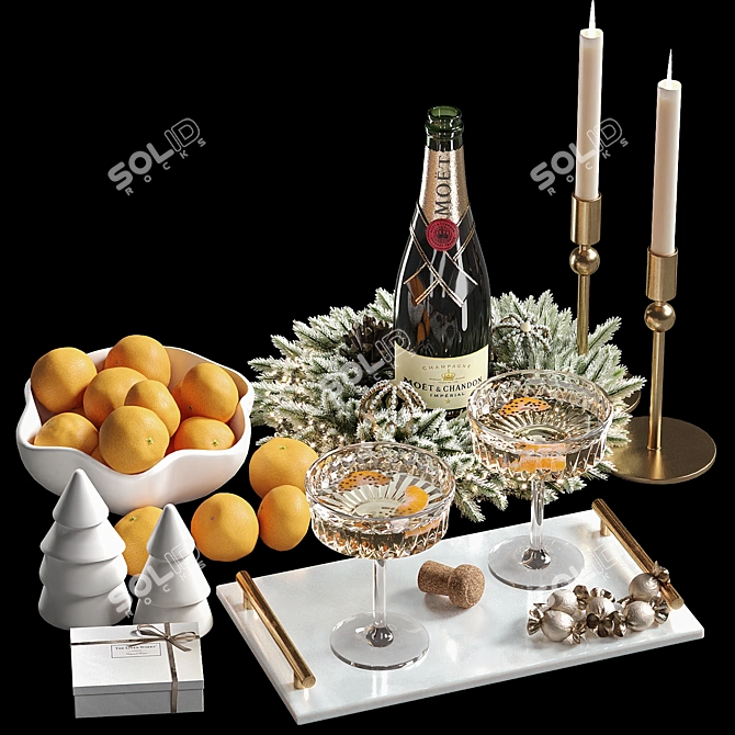 Festive Decor Set Smooth Finish 3D model image 2